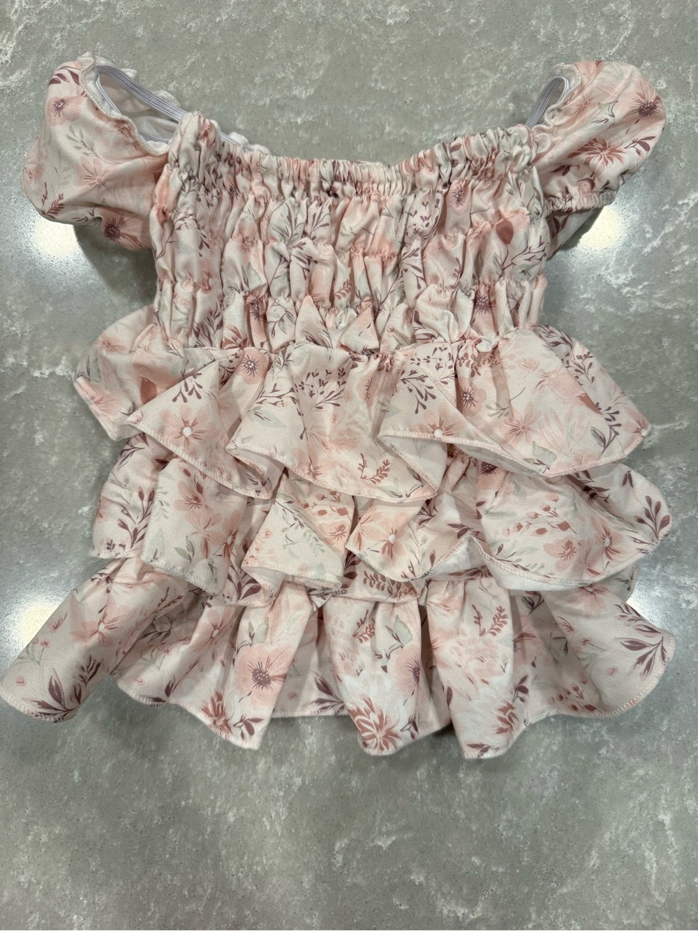 Jessica Simpson Dog Dress XS Pink Floral Ruffle Tiered Pet Dress